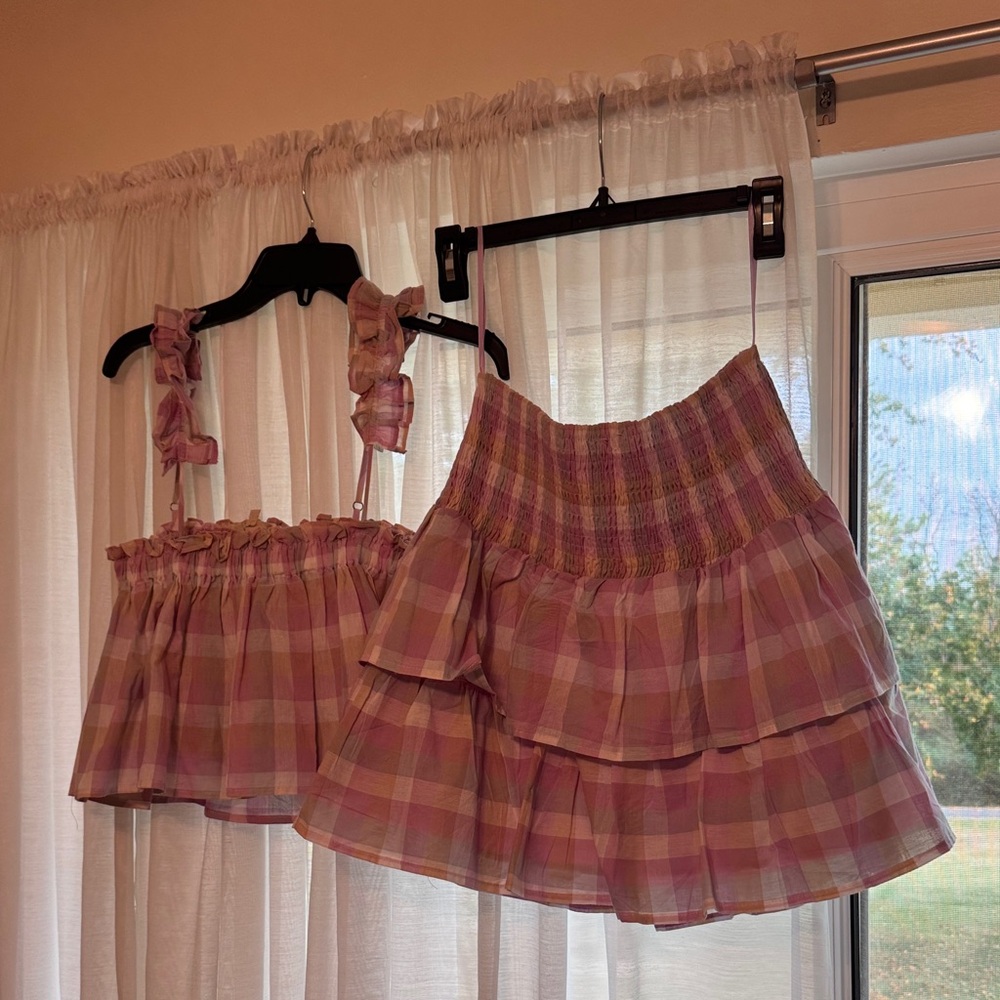 Purple Plaid Two-Piece Set